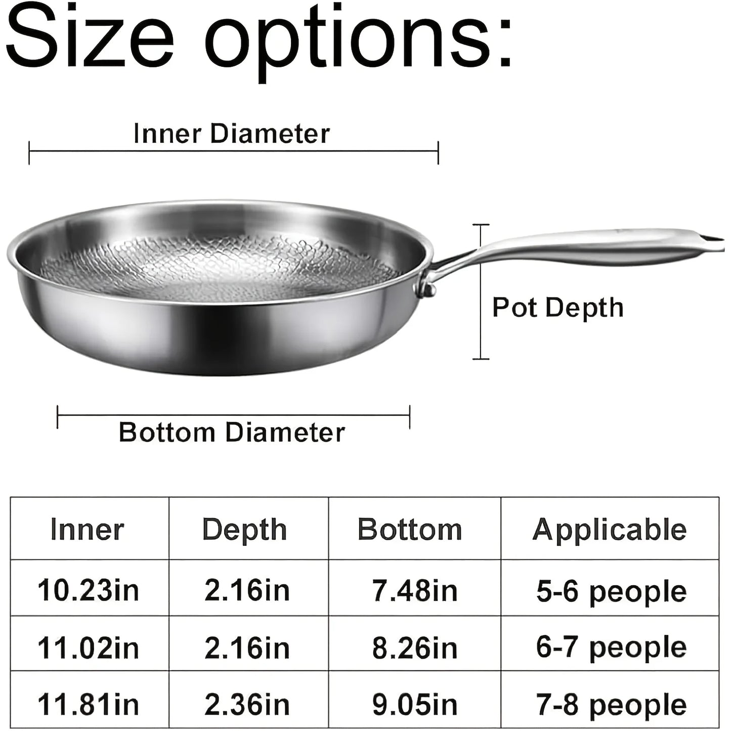 High-end Hammer-patterned Titanium Golden Frying Pan with Lid, Multiple Specifications Of Titanium Golden Hammer, Super Durable