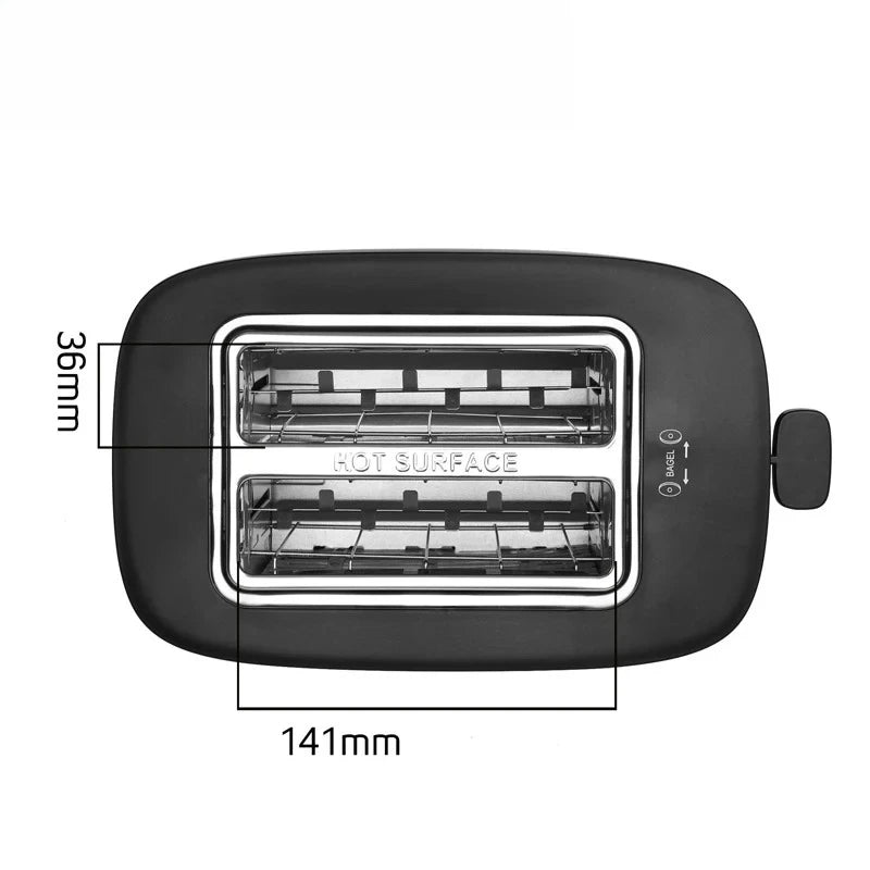 110V/220V Electric Toaster Automatic Bread Baking Machine Stainless steel Household Breakfast Toast Oven Sandwich Grill 2 Slice