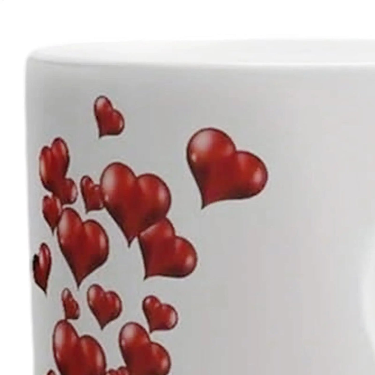 Heat Sensitive Color Changing Magic Mug with Romantic Heart Handle Cute Gift for Birthday Anniversary Valentine's Day Coffee Cup