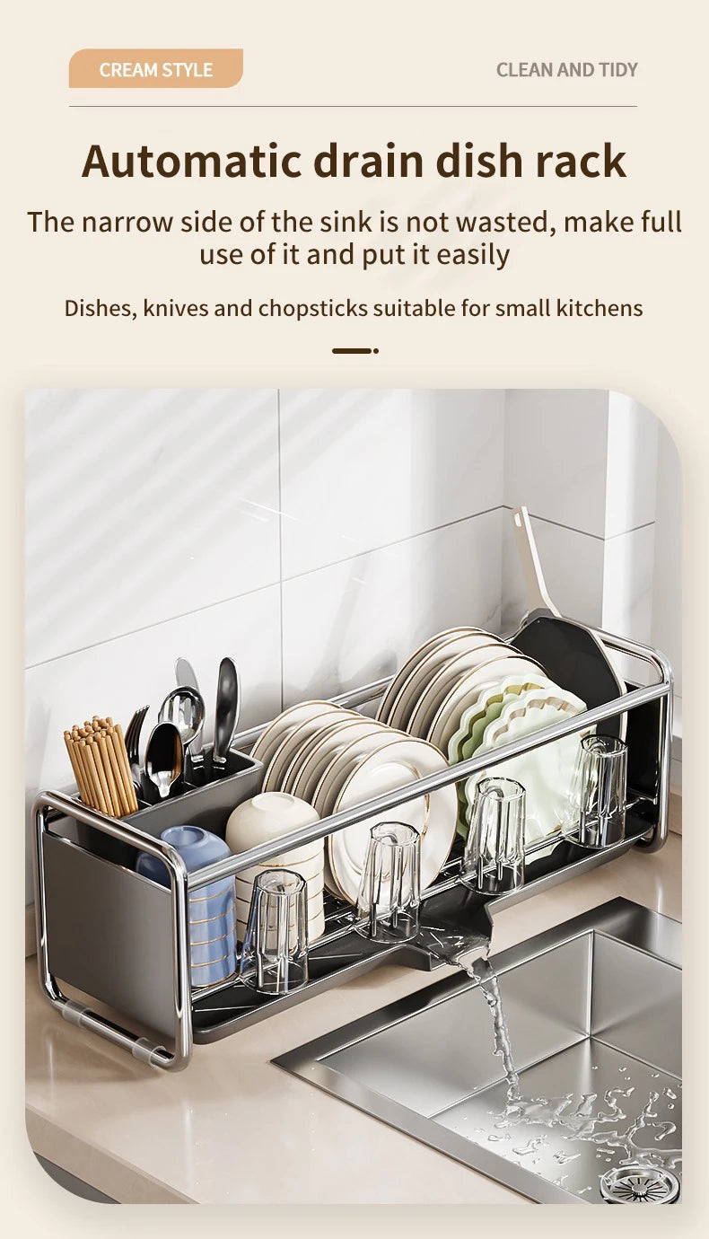 Dish Drying Rack Bowl Drainer Over Sink Drainer Draining Rack Organizer Kitchen Sink Basket Tableware Narrow Cup Holder Shelf