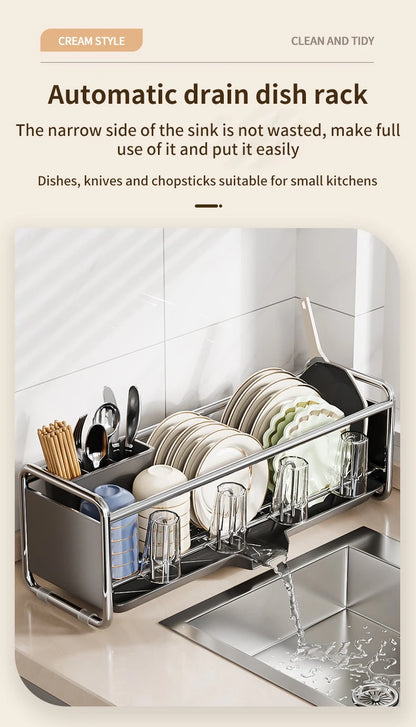 Dish Drying Rack Bowl Drainer Over Sink Drainer Draining Rack Organizer Kitchen Sink Basket Tableware Narrow Cup Holder Shelf