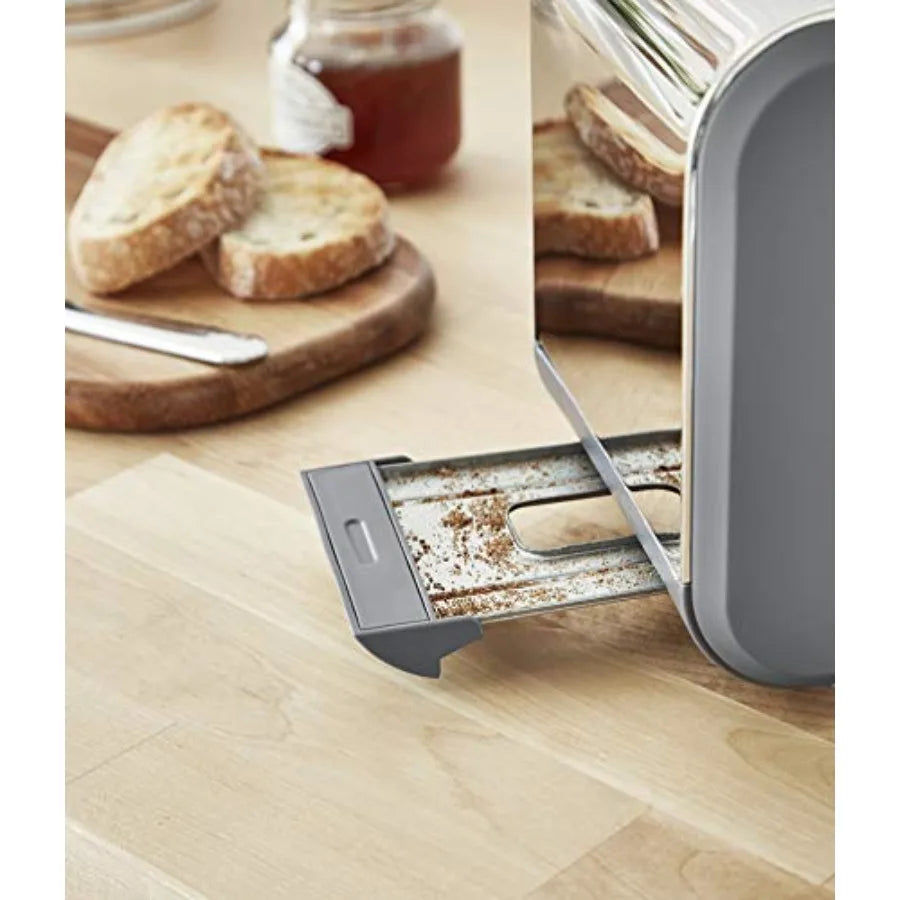 Nordic Toaster 2 Slice with Extra Wide Slots for Bagels Waffles Breads Cancel Defrost and Bagel Function 6 Brown Settings Slate