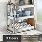 New C Type Dish Drying Rack 304 Stainless Steel Rustproof Kitchen Organizer Rack Bowl Drain Rack Kitchen Storage Shelf
