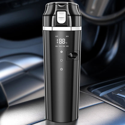 12V/24V Car Heating Cup Smart Temperature Control Electric Kettle Stainless Steel Car Heated Smart Mug 500ML Water Warmer Bottle