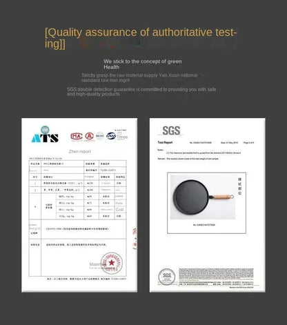 26cm Cast Iron Frying Pan, Uncoated Non-stick Crepe Maker Steak Pot for Gas Induction Cooker Kitchen