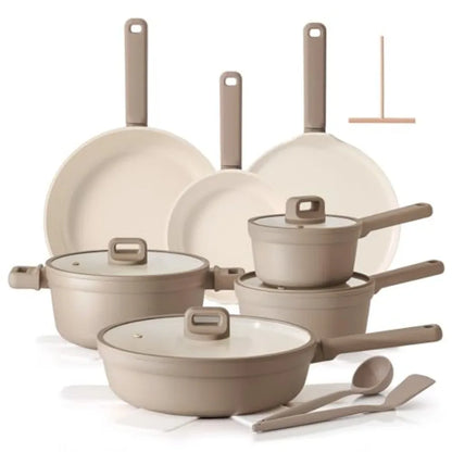 20Pcs Pots and Pans Set Nonstick, Ceramic Cookware Set Non Stick, Non-toxic Healthy Kitchen Cooking Set, Induction Compatible,