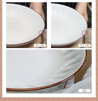 Simple Ceramic Bowl, Combination, Underglaze Color,  Tableware