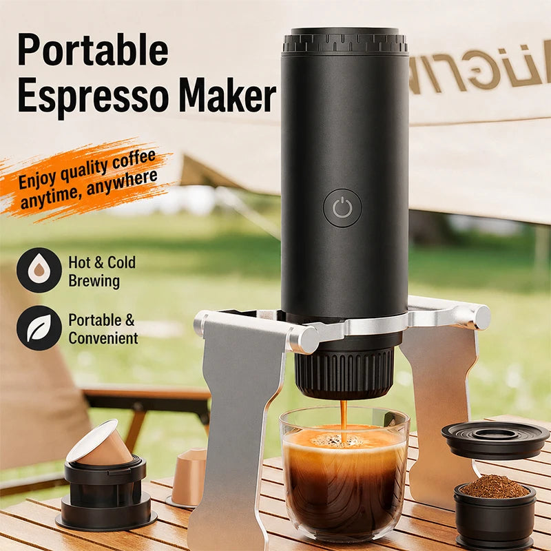 Portable Espresso Coffee Machine 3-in-1 Capsule Coffee Maker for Car Home Camping - Compact Travel Espresso Machine