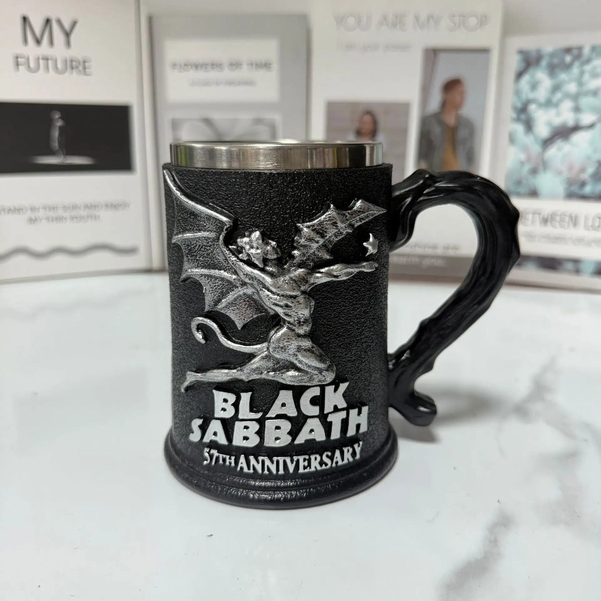 2025 New Black Sabbath 57th Anniversary Commemorative Mug Stainless Steel Heavy metal style mug Bar Drinking Ornaments Male Gift