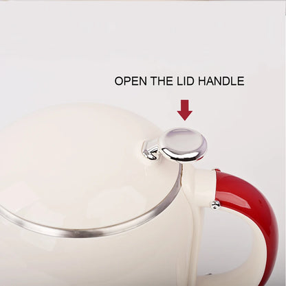 1.0L Anti-Scald Electric Kettle, Seamless Electric Kettle, 304 Stainless Steel Household Fast Boiling Kettle for Coffee Brewing