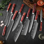 Damascus Pattern Knives Set Stainless Steel Chef Knife Japanese Santoku Knife Boning Knife Meat Cleaver Household Bread Knives