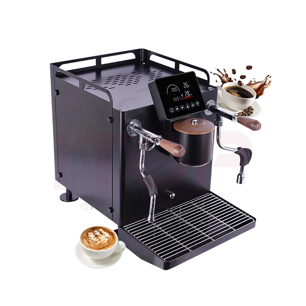 Commercial Rotary Pump Coffee Machine - Single Group 9Bar Dual Boiler 3200W for Small Café with Automatic Water Supply