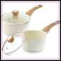 1.5 & 2.5 Quart Ceramic Sauce Pan Set with Lids, Nonstick Pour Spout Pots, Induction Compatible, PFOA/PTFE/PFAS Free