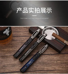 HONEST Metal Windproof Jet Blue Flame Butane Gas Lighter Visible Gas Window Outdoor Camping BBQ Kitchen Cigar Lighters Smoking