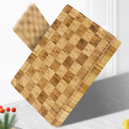 Large Bamboo Cutting Board Kitchen Chopping Block Butcher Board for Meat Fruit Vegetables Thick Chopping Board With Juice Groove