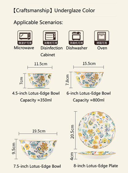 Dishes set modern dinner dish set ceramic luxury serving table set chinese travel kit noble modern classic bowl set
