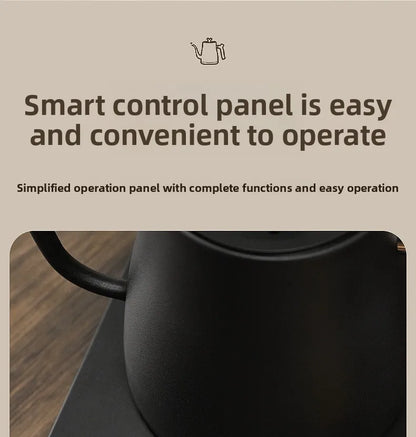 1000ML Stainless Steel Gooseneck Electric Kettle with Digital Temperature Control for Precise Brewing of Coffee and Tea