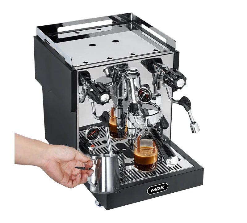 -For MC-10 Commercial Stainless Steel Semi-Automatic Espresso Machine Ambient Light Electric Coffee Maker Household Outdoor RV*