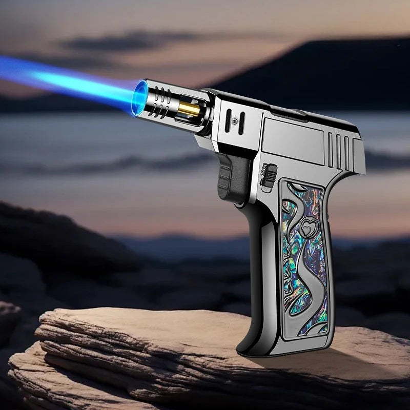 BBQ Barbecue Powerful Metal Gas Lighter Windproof Turbo Jet Blue Flame Kitchen Torch Cigar Smoking Accessories Gun Company