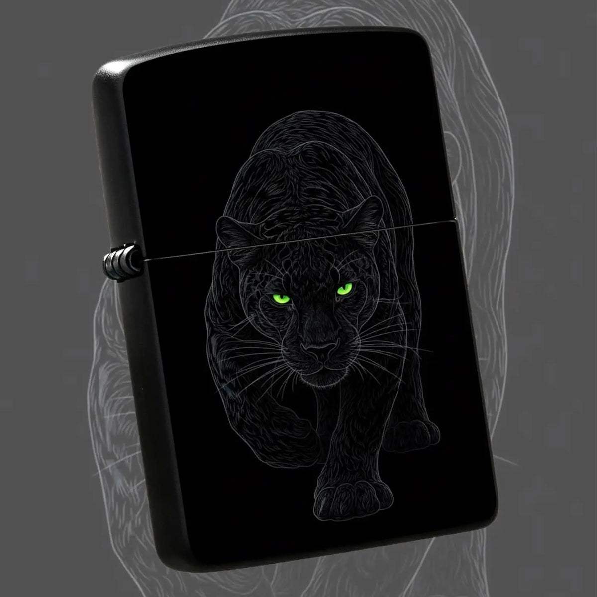 Stylish Stealth Panther Themed Portable Igniter, Fits Daily Outings, Outdoor Camping, Business Gifting Scenarios, Striking Bright Green Eyes With Dim Line Art Builds Strong Night Vibe, Blends Practicality And Unique Taste, Pe