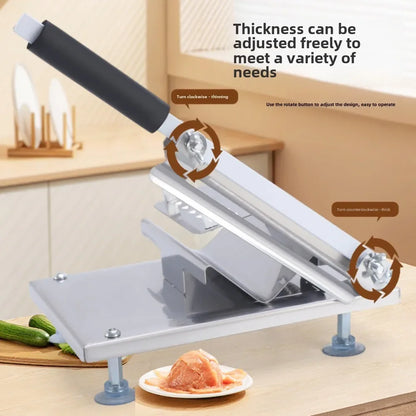 Multi-Functional Manual Meat Slicer - Stainless Steel Home & Commercial Slicing Machine for Lamb, Beef & Frozen Meat Cuts
