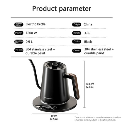 SMANG Gooseneck Electric Kettle 0.9L 1200W Intelligent Temperature Control Kettle Pour Over coffee Kettle Tea & Boiling Water