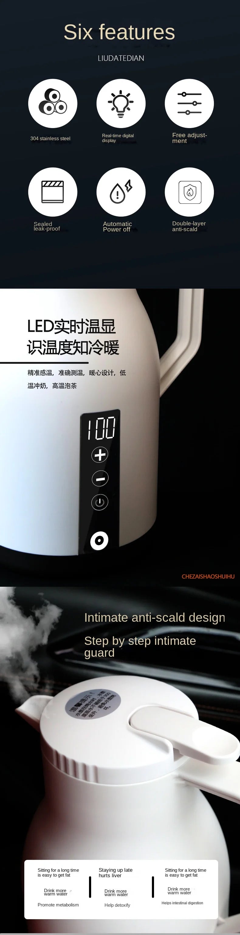 12V 24V 220V Car Water Boiling Electric Kettle Trucks with Quick Boiling and Insulation Fast Heating Car Electric Kettle 1000ML