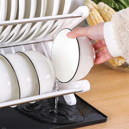 Dish Drying Rack Plates Pan Fold Shelf Plastic Kitchen Organizer Holder Dish Rack Sink Draining Bowl Storage Stand