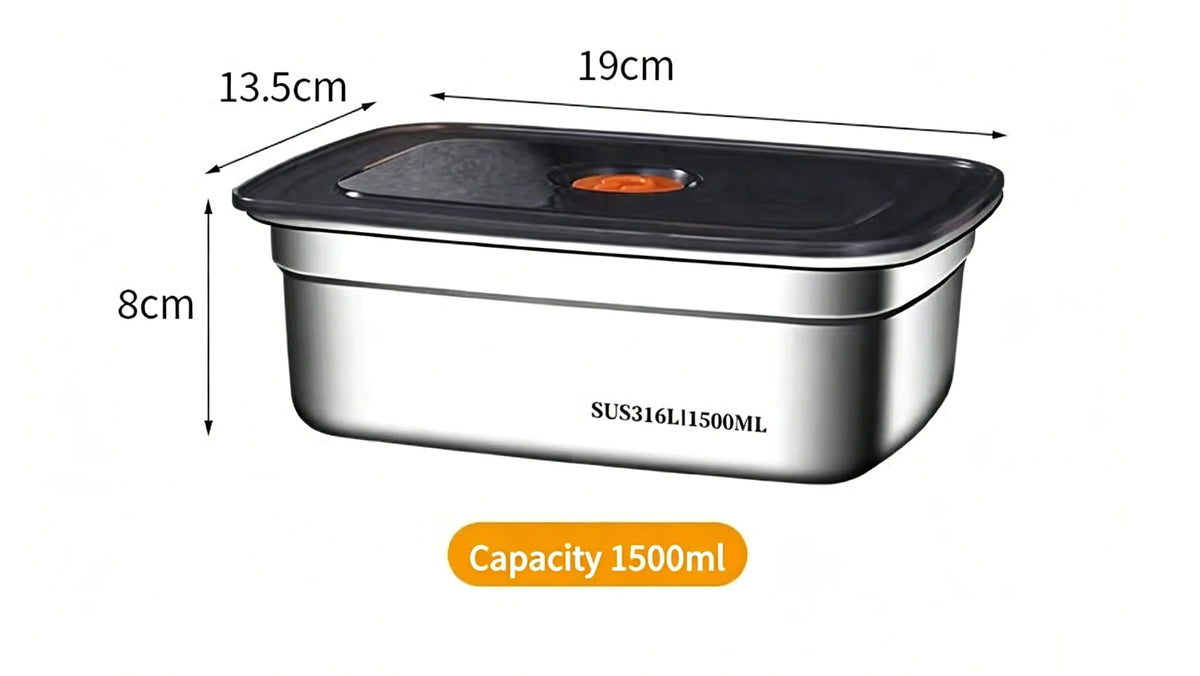 Stainless Steel Camping Lunch Box Sealed Leak-proof Bento Box Microwave Suitable Large Capacity Refrigerator Freezer Storage Box