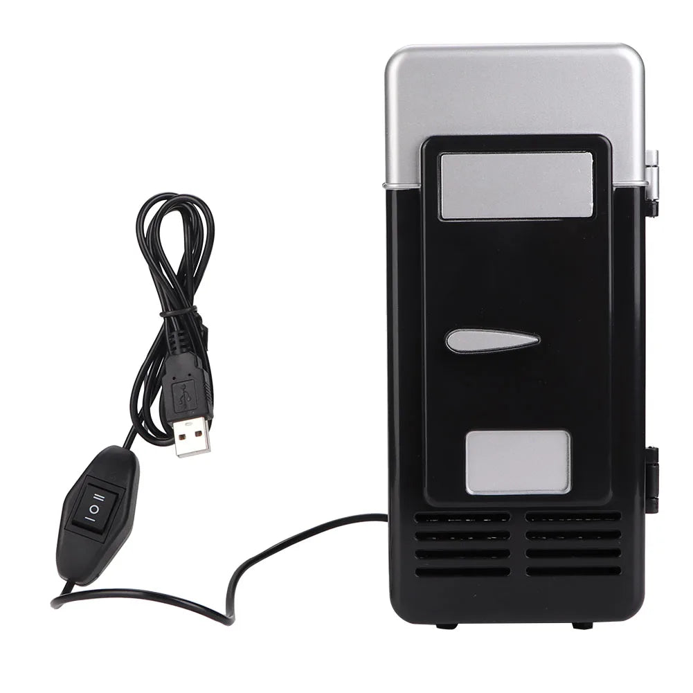 1Pc Mini USB Refrigerator Office Mini Heating And Cooling Dual Use Portable Refrigerator Drink Cooler