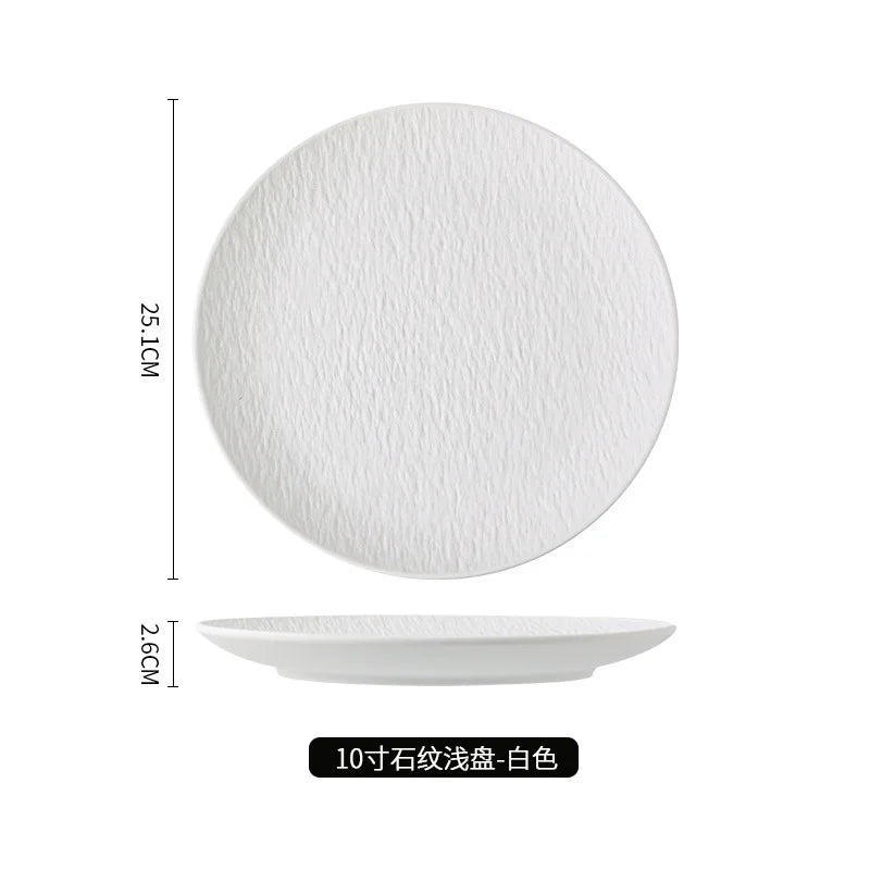 ceramic tableware, steak plates, stone pattern frosted salad plates, fruit plates, restaurant , western food