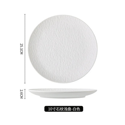 ceramic tableware, steak plates, stone pattern frosted salad plates, fruit plates, restaurant , western food