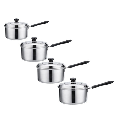 Nonstick Saucepan with Lid Stainless Steel Multipurpose Easy Clean Sauce Pan for Hotel Indoor Outdoor Hiking Teahouse Restaurant