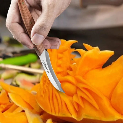 Food Carving Knife 3-piece Set Chef Carved Fruit Decorative Knife Professional Food Carving Sharp Solid Wood Handle Utility Tool