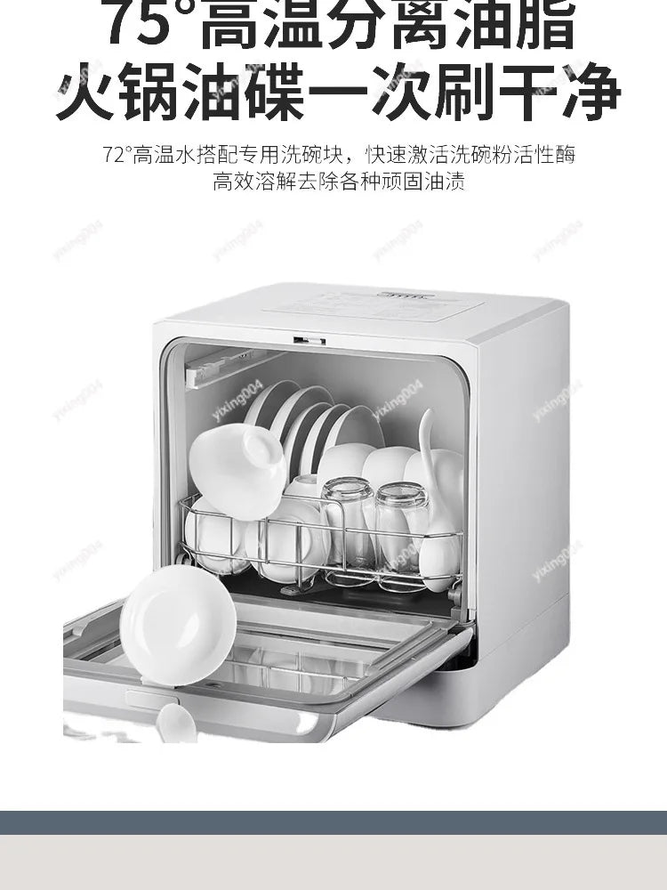 Portable Countertop Dishwasher No Installation Smart High Temp Drying Household Washer