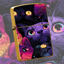 Vibrant Starry Cat Pattern Portable Lighter Stylish Creative Versatile Daily Use Accessory Ideal For Outdoor Home Scenes Thoughtful Unique Gift For Friends And Cat Lovers Chic Eye-Catching Practical Carryaround Item For All O