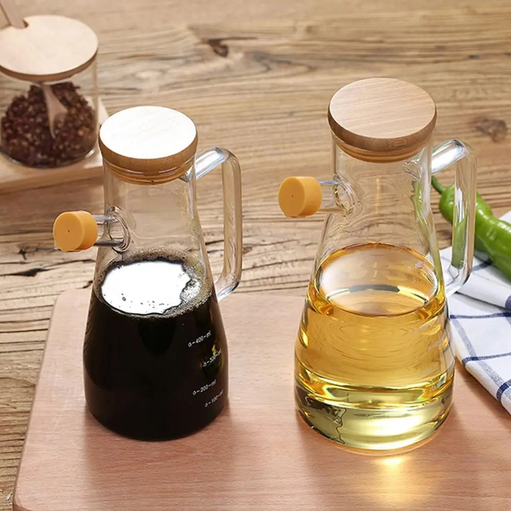 New Food-grade Oil Dispenser Bottle Large Capacity 900/1000ML Oil Storage Container Leak-Proof Glass Oil Pot Kitchen Tools