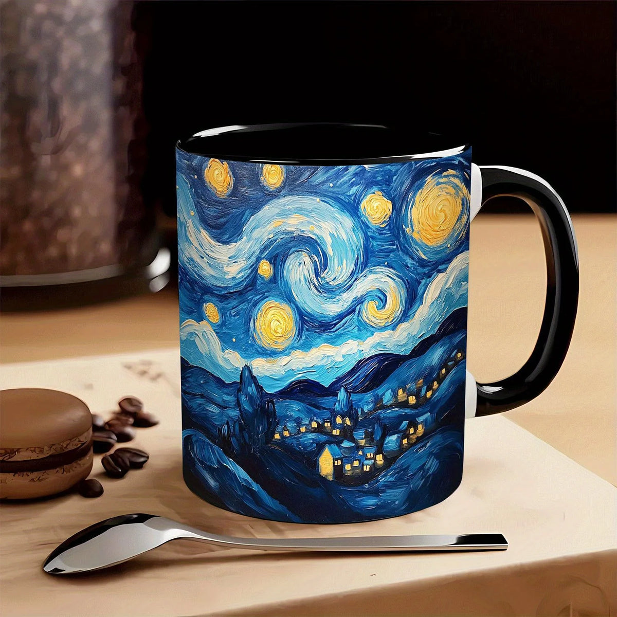 Van Gogh Starry Night Design 11oz Ceramic Cup - Vivid Art Coffee Teacup, Durable Gifts for Easter, Valentine's Day coffee mug
