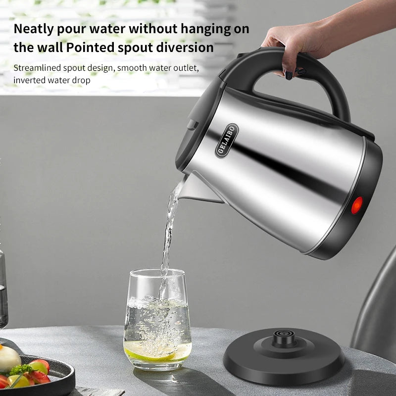GELAIBO electric kettle, large-capacity 1.8-liter glass kettle, one-button boiling water, automatic shutdown, anti-dry function