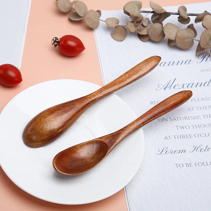 Natural Wood Spoon Bamboo Cooking Utensil Coffee Kitchen Teaspoon Tableware Accessories Spoon Teaspoons for Tea Stirring Spoons