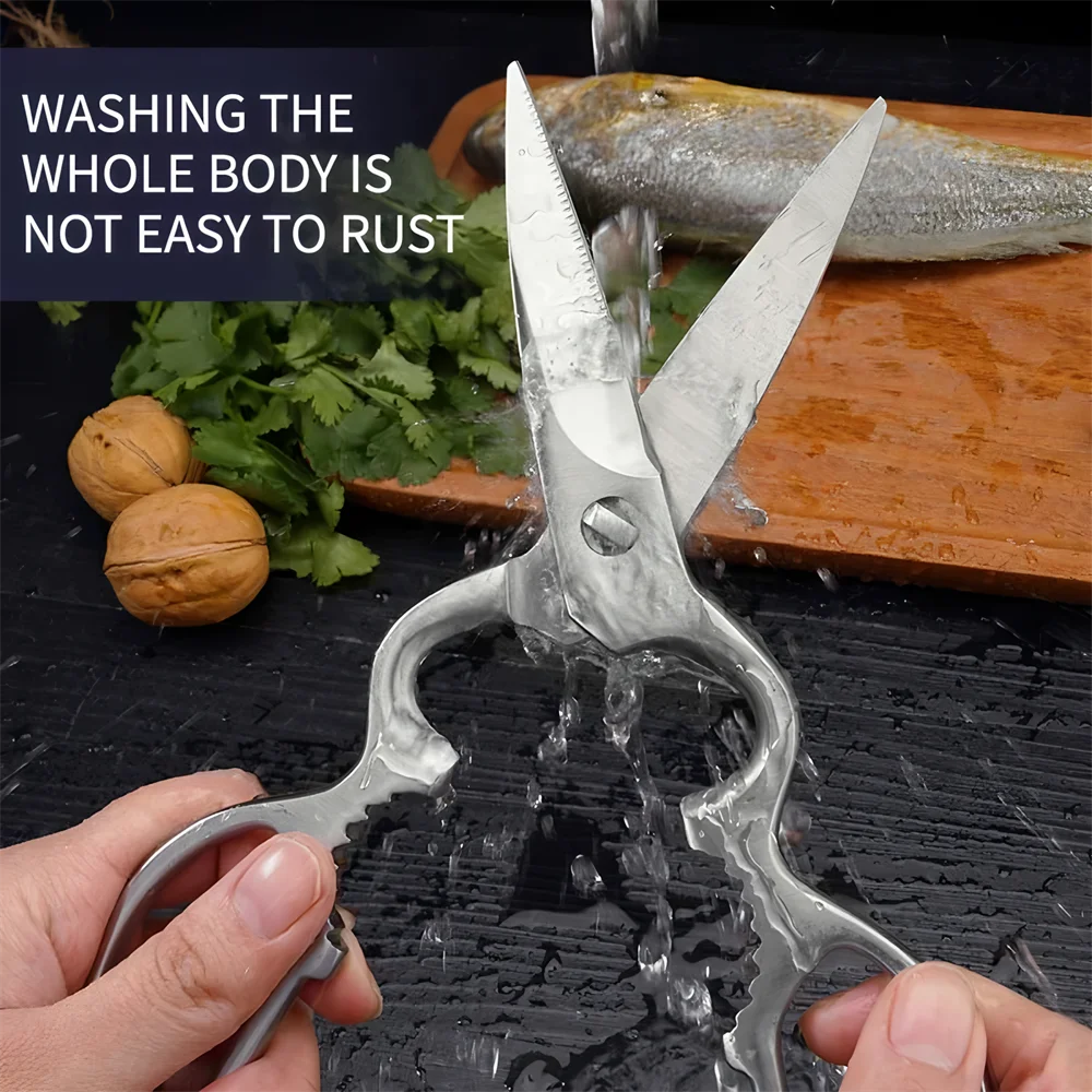 Multi-Functional Kitchen Scissors Chicken Bone Scissors Non-Slip Handle  Fish BBQ Scissors Cooking Scissors  Scissors Tools