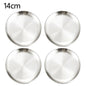 4Pcs Stainless Steel Plate Tray, Dining Tray, Steak Plate, Barbecue Plate, Korean Stainless Steel Circular Barbecue Plate