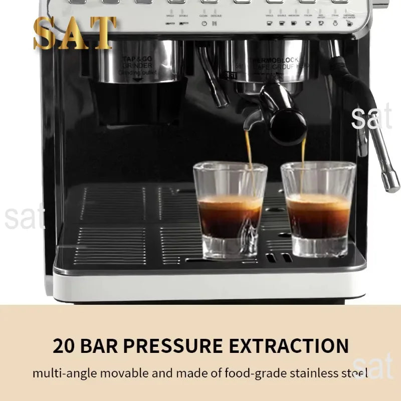 oo-Espresso Coffee Maker 20Bar Double Boilers Dual Pumps Italian Coffee Machine Automatic Coffee Machine With Grinder