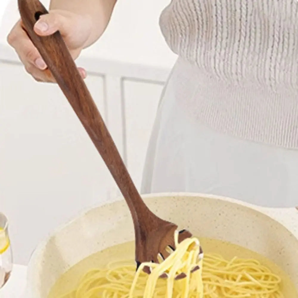 4-8pcs Wooden Cooking Spoon with Storage Bucket Durable Kitchen Utensils Set Natural Material Unbreakable Kitchen Shovel Set