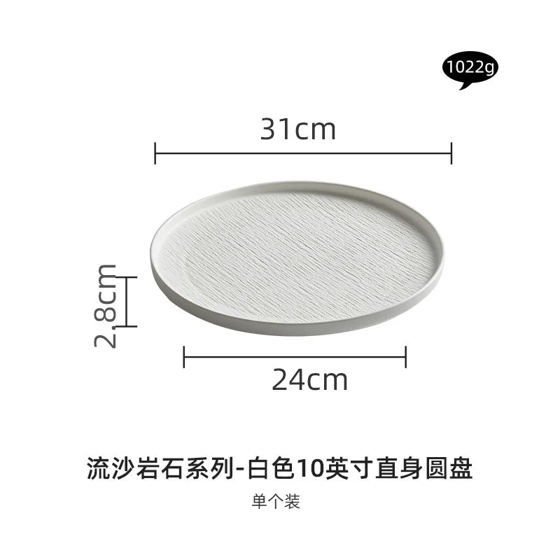 Black and white ceramic tableware, plates, plates, household eating bowls, soup bowls, high-end luxury Japanese tableware sets.