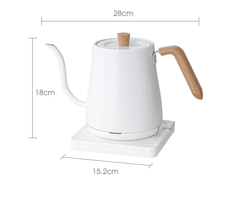 110V/220V Electric Kettle 800ml Hand Brew Coffee Pot Gooseneck Jug Slender Mouth Teapot 304 Stainless Steel Liner Kettle 1000W