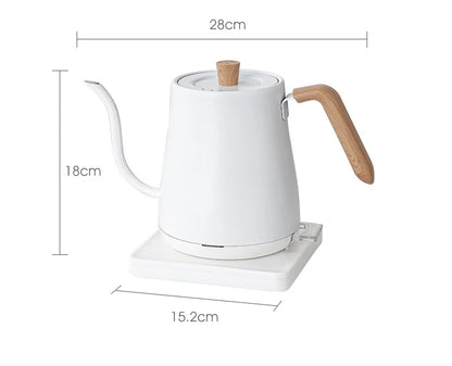 110V/220V Electric Kettle 800ml Hand Brew Coffee Pot Gooseneck Jug Slender Mouth Teapot 304 Stainless Steel Liner Kettle 1000W