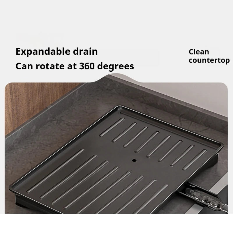 Dish Drying Rack 2-Tier Compact Kitchen Dish Rack Drainboard Set Large Rust-Proof Dish Drainer with Utensil Holder Kitchen Racks