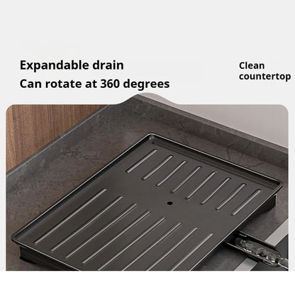 Dish Drying Rack 2-Tier Compact Kitchen Dish Rack Drainboard Set Large Rust-Proof Dish Drainer with Utensil Holder Kitchen Racks