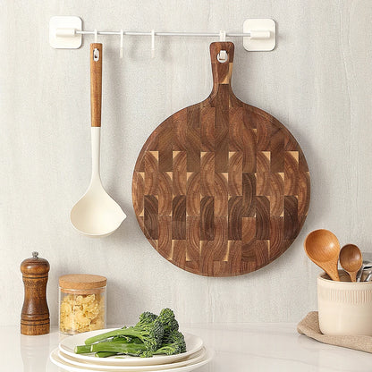 XINZUO Acacia End Grain Cutting Board 42.5x32cm Seamless, Ergonomic Handle Acacia Wood Surface for Heavy-Duty Meat & Vegetable